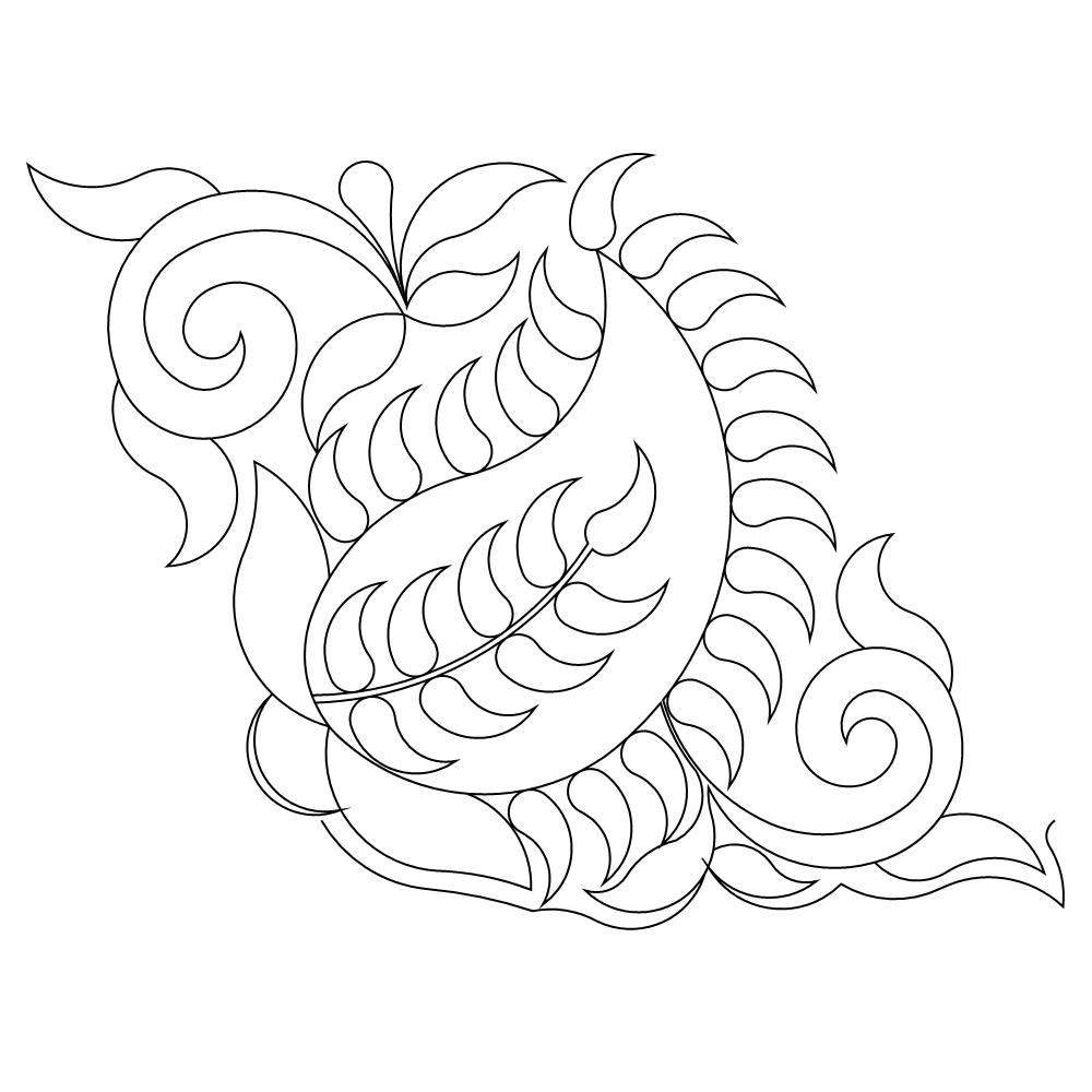 paisley paisley border 001 Digital Pattern | Sweet Dreams Quilt Studio ...